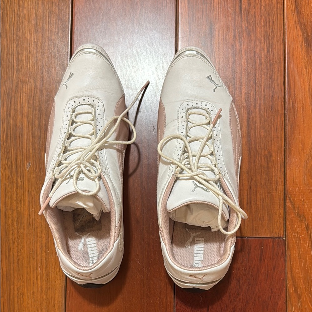 Puma White and Pink Sneakers